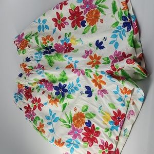 VTG Floral All Over Print High Rise Elastic Waist Shorts